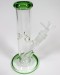 8'' 5mm Thick Straight Tube Colored Rim GoG Water Pipe (Down Stem With Bowl)