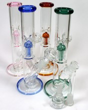 10'' Straight Tube With 6 Arms Perc GnG Water Pipe (Down Stem With 14mm Bowl)