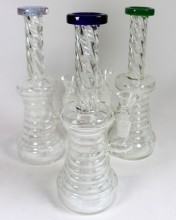 8.5'' Stemless Glass and Glass Twisted Glass Water Pipe With 14mm Bowl