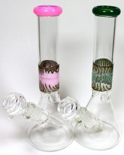 10.5'' Wig wag Design Print Beaker Base Water Pipe (Down stem and Bowl)