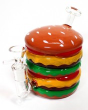 Double Cheese Burger Water Pipe With 14mm Glass Bowl