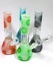 8'' Single Dome Perc Color Jelly Water Pipe With 2 in 1 Slide