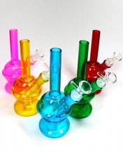 7.5'' Sweet Heart Metallic Mini Bong With Down Stem and Bowl