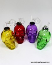 4'' Colored Glass Skull Water Pipe