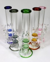 10'' Double Honey Comb Perc Water Pipe With 14mm Bowl