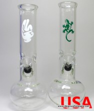 11" 50mm Clear Thick Glass Water Pipe with Slide USA