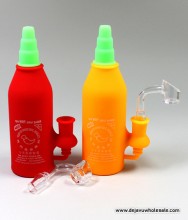 6.5'' Silicone Hot Chili Sauce Water Pipe W/ Quartz Banger