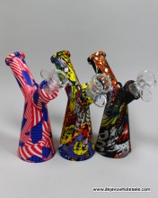 6'' Silicone Printed Water Pipe ( 19 mm Bowl)