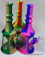 8.5'' Silicone With Glass Window Water Pipe 14mm Bowl