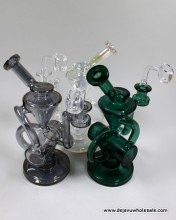 8'' Inline Recycle Water Pipe With Quartz Banger