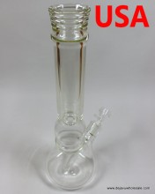 15.5''Beaker Base 5mm Thick Clear Glass Water Pipe ( Downstem And  Bowl)