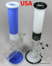 15'' High Med Inline Diffused Straight Tube Water Pipe With Bowl
