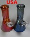 8'' High Med 9mm Thick Heavy Beaker Base Water Pipe With Bowl And Down Stem
