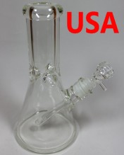 8'' Clear Beaker Base 9mm Thick Water Pipe USA Made (Down Stem And Bowl) 