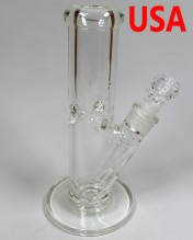 9.5'' Clear 9mm Thick Glass N Glass Cylinder Water Pipe (DownStem And Bowl)