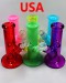 8'' 9mm Thick Heavy Metallic Color Glass to Glass Cylinder W/p With Down Stem Bowl