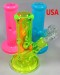 8'' 9mm Thick Heavy Metallic Color Glass to Glass Cylinder W/p With Down Stem Bowl