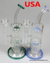 11'' 10- Arms Double Perc High End Water Pipe with Bowl