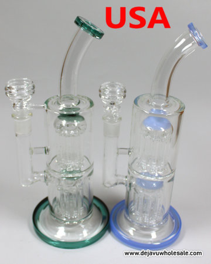 11'' 10 Arms Double Perc High End Water Pipe with Bowl