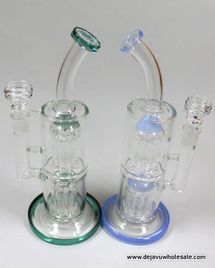 11'' 10 Arms Double Perc High End Water Pipe with Bowl